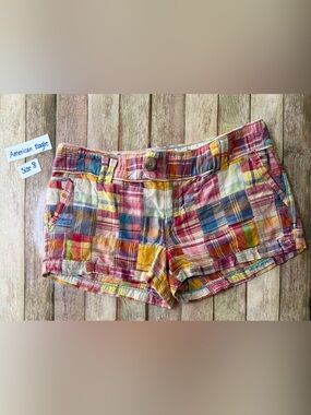 American Eagle Outfitters Multicolor Plaid Patchwork Shorts